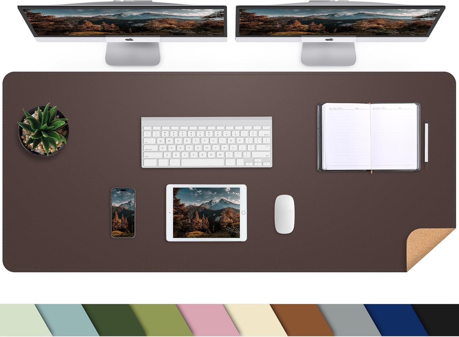 AFIING Large Desk Mat, 47" x 17", Black