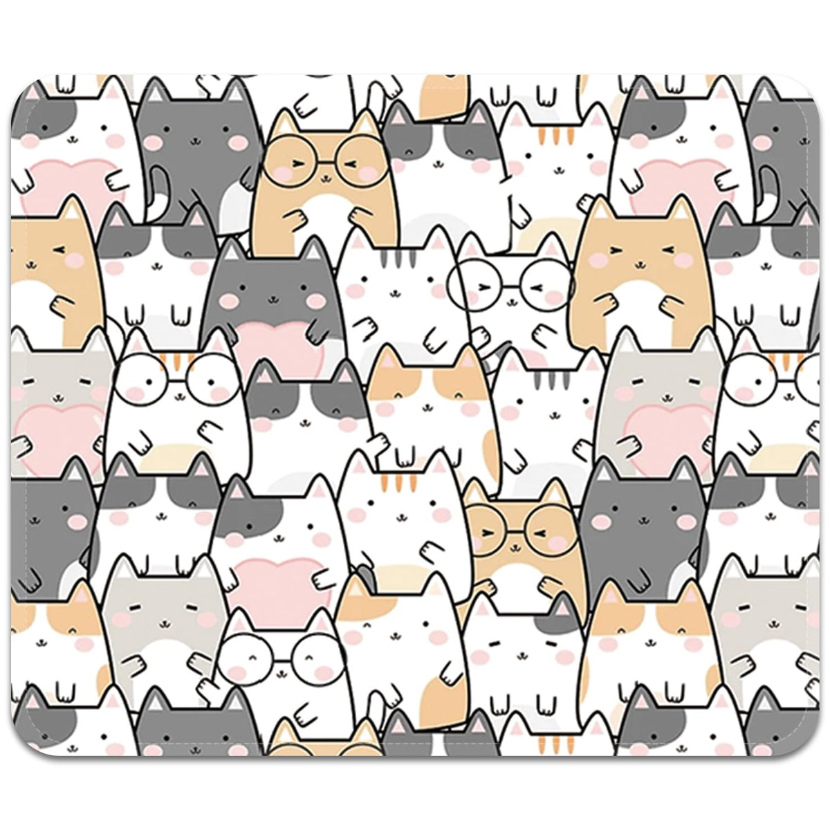 FROGIGO Mouse Pad with Stitched Edges - Cute Floral Mousepad for Women, 9.25 x 7.75 inch Washable Square Desk Pad, Non-Slip Rubber Base, Office Home Laptop Accessories - Vintage Garden