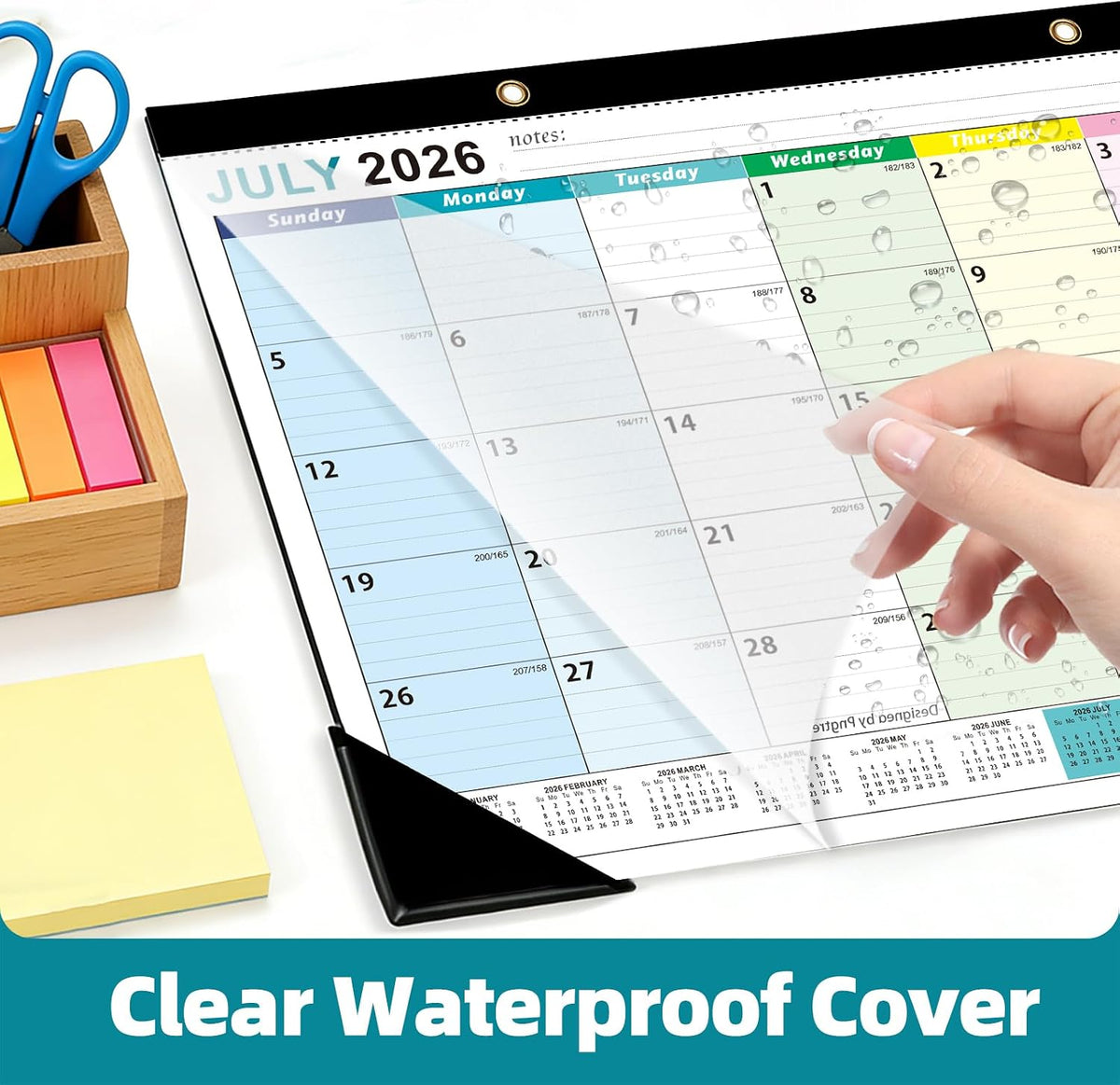 ZTX Desk Calendar 2026-2027 18 Month Big Planner Colorful