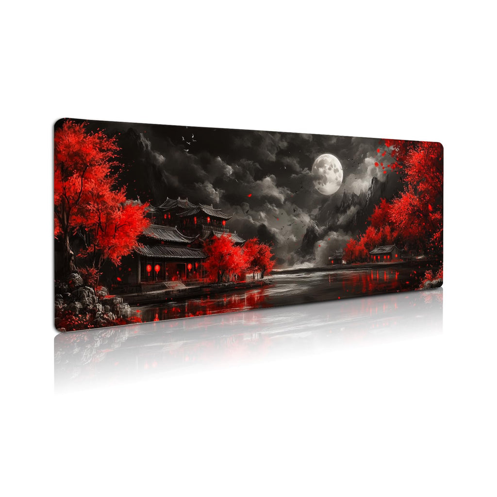 Extended Gaming Mouse Pad, Large Mouse Mat 3 mm Nature Rubber Base Mousepad with Stitched Edges, Non-Slip Desk Mat for Office Home Great Gift 31.5x11.8 Inch (Dark Canyon 5)