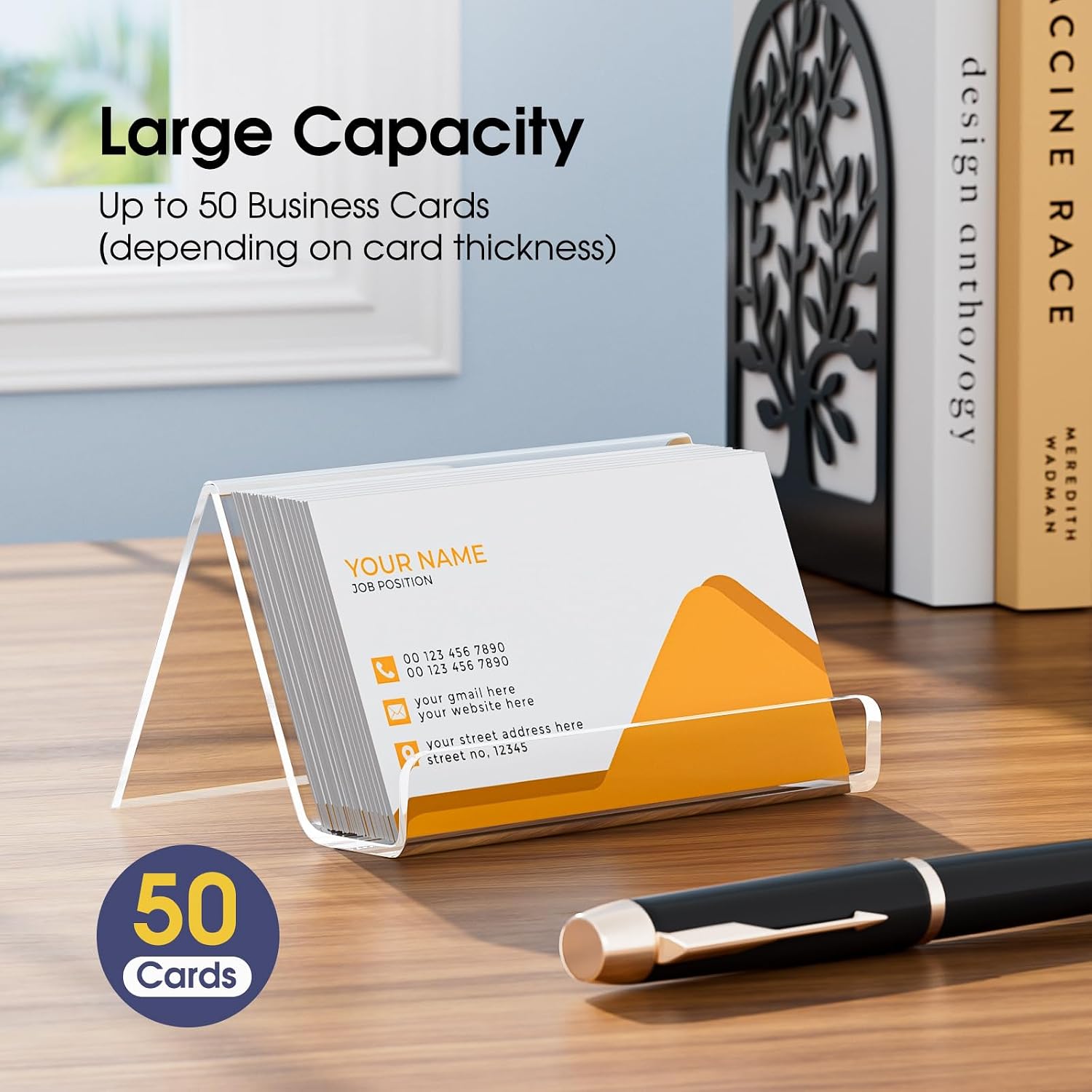 MaxGear Acrylic Business Card Holder 3 Pack