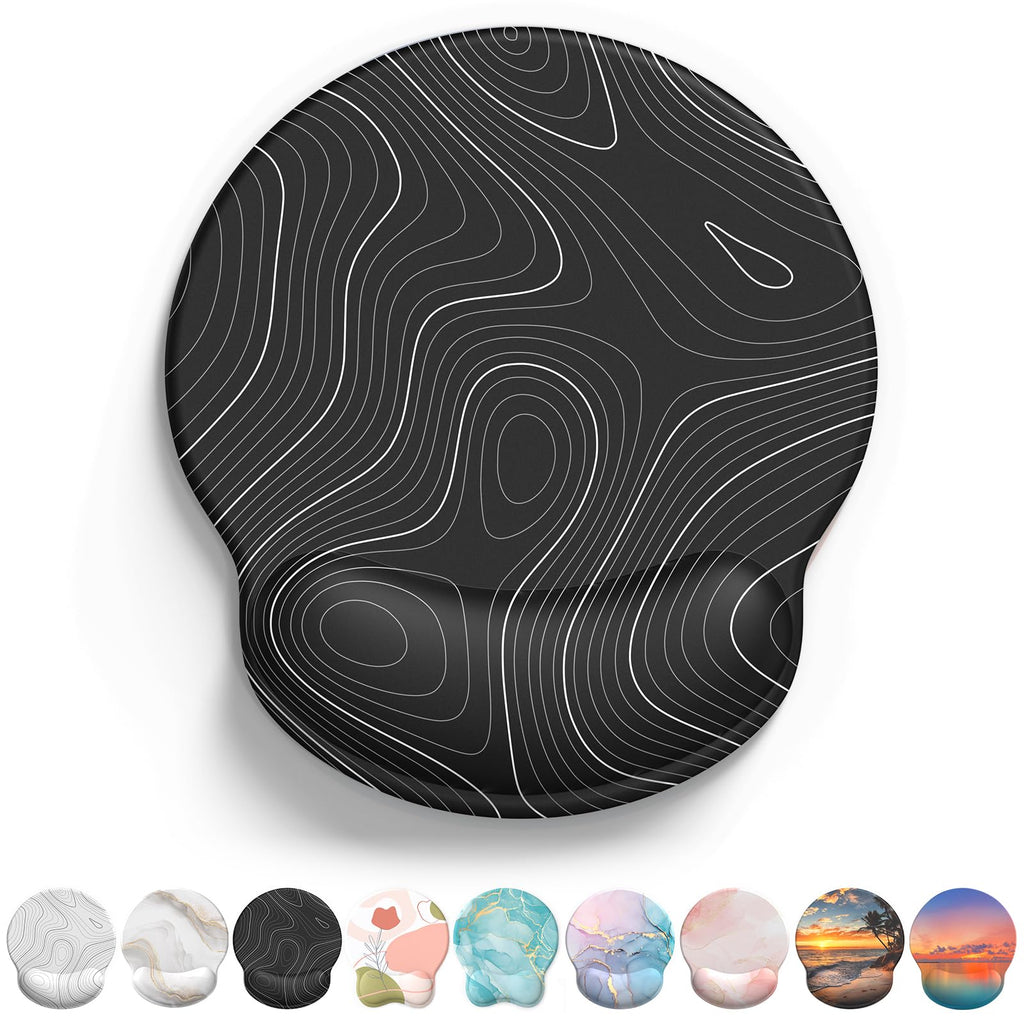 eulps Mouse Pad with Wrist Rest, Comfortable Computer Mousepad with Gel Wrist Support Smooth Surface and Non-Slip PU Base for Pain Relief, Laptop, Office & Home (Rose)