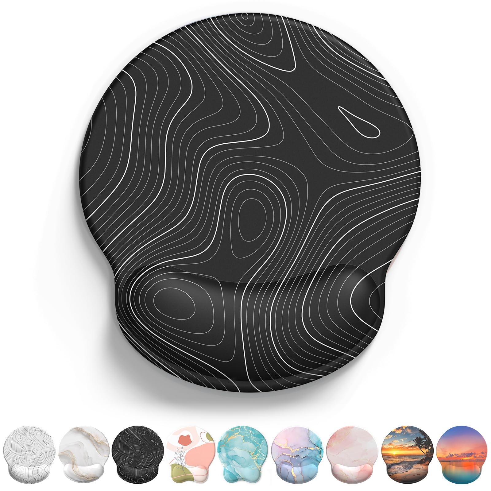 eulps Mouse Pad with Wrist Rest, Comfortable Computer Mousepad with Gel Wrist Support Smooth Surface and Non-Slip PU Base for Pain Relief, Laptop, Office & Home (Rose)