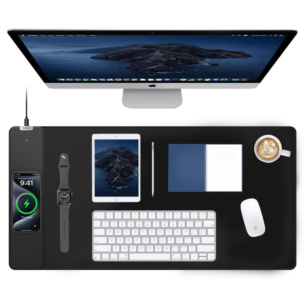 TopMade Wireless Charging Mouse Pad, 31.5"x15.75" XXL Large Desk Pad