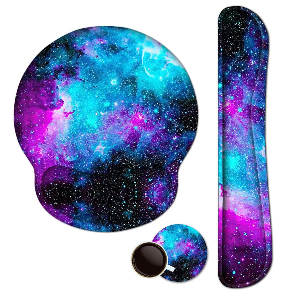 Gaming Mouse Pad Large Desk Mat, Cute Purple Marble Rose Desk Pad Protector