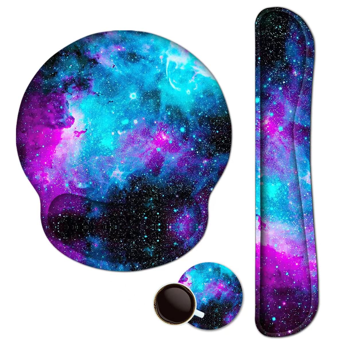 Gaming Mouse Pad Large Desk Mat, Cute Purple Marble Rose Desk Pad Protector