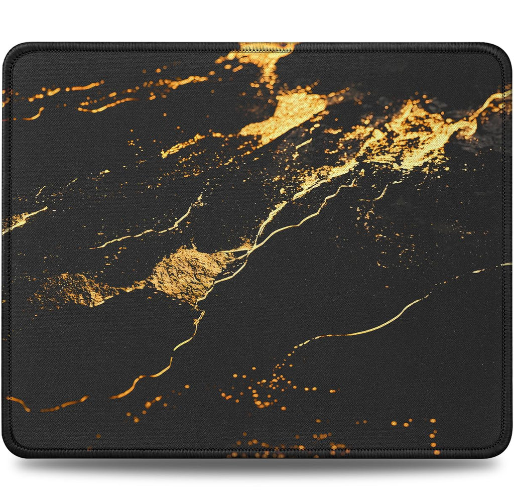 JIKIOU Mouse Pad with Stitched Edge, Perfect Size-10.2x8.3in Black