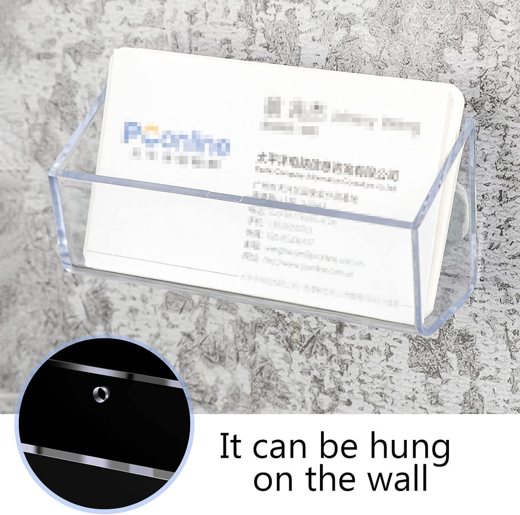 Eersida 8 Pcs Acrylic Business Card Holder for Wall Mount or Place on Desk