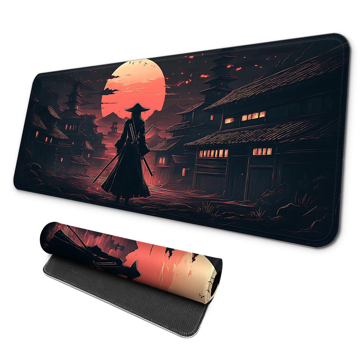 MAY FLOWER Gaming Mouse pad, Large Laptop Mousepad, Full Keyboard Mat, Long Computer Mouse Mat for Home and Office, Anti-Slip Rubber Base, 31.5 x 11.8 Inches (Leopard Print)