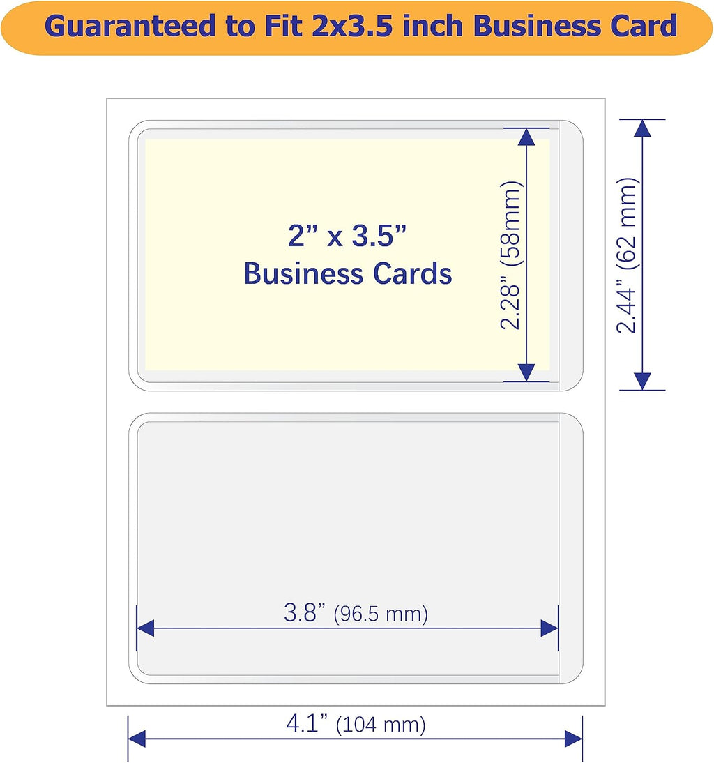 IMAGAME Clear Adhesive Business Card Pockets, 50 Pack
