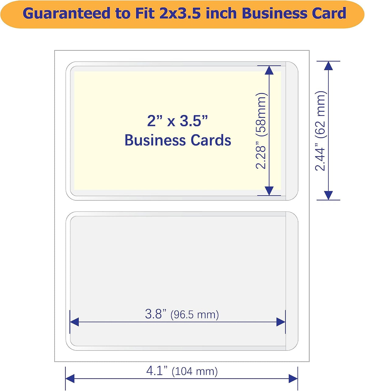 IMAGAME Clear Adhesive Business Card Pockets, 50 Pack
