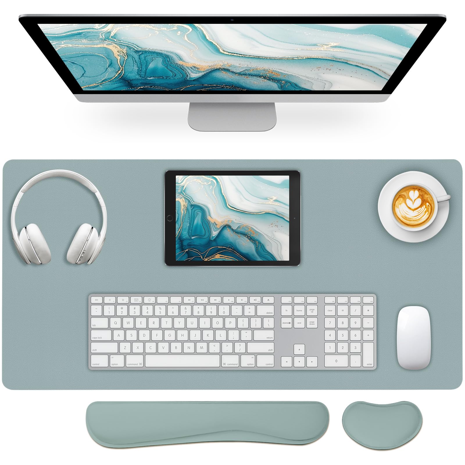 Mouse Pad and Keyboard Wrist Rest, 3-in-1 Keyboard and Mouse Pad