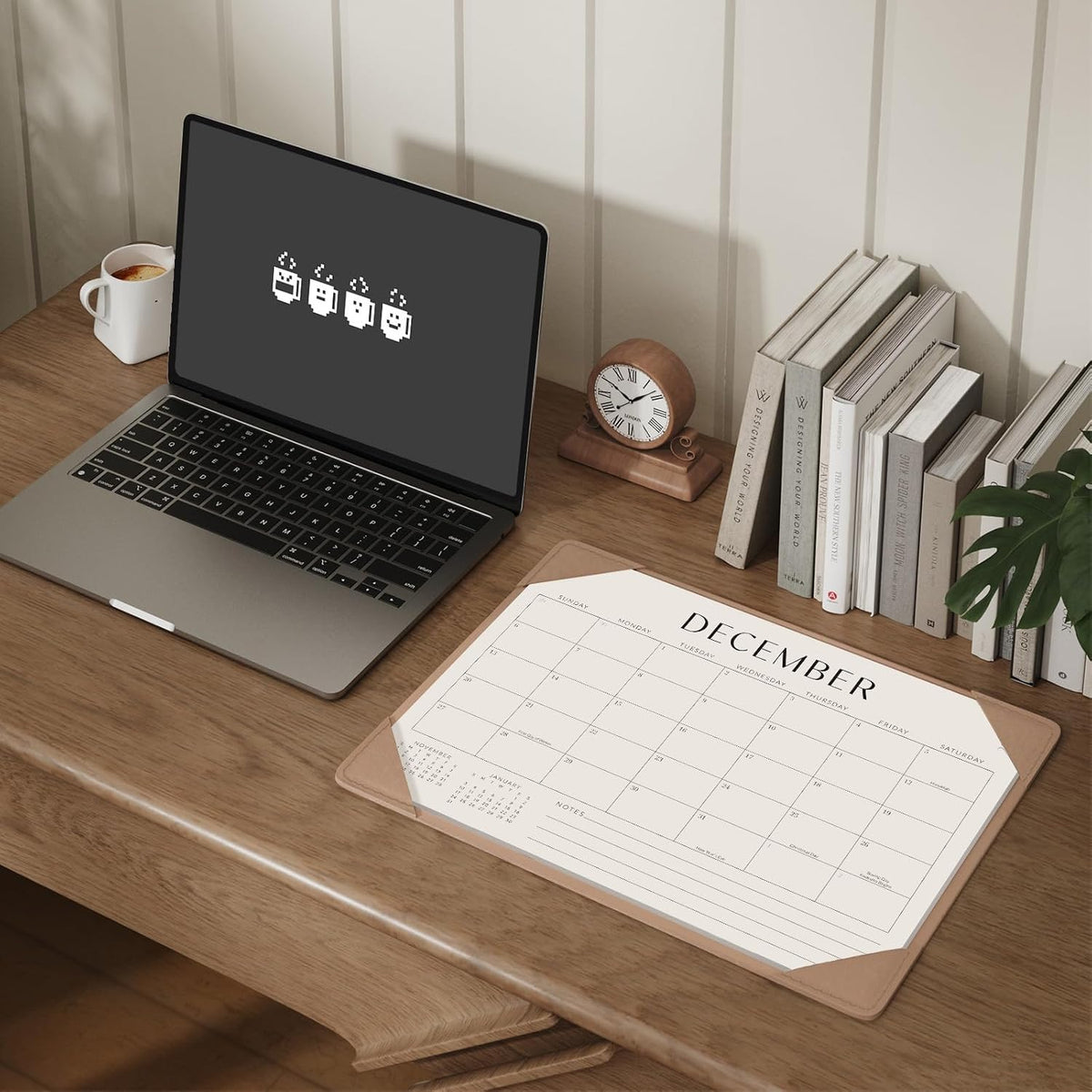 Jotsome Desk Calendar 2026-2027 with Protective Mat 14"x10.5"