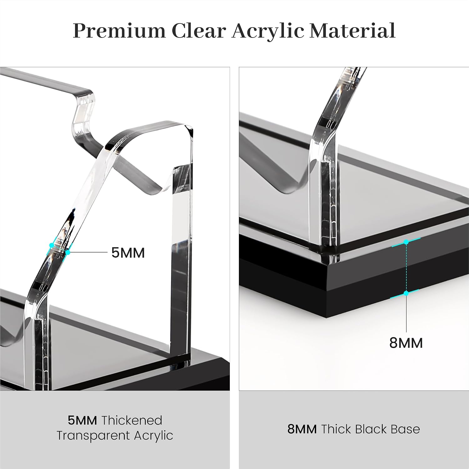 YUXUN Black Business Card Holder for Desk-2 Tier 2 Slot, Acrylic Business Card Holder for Women Men, 100+ Business Cards Display Stand, Multiple Business Card Display for Exhibition, Home, Office