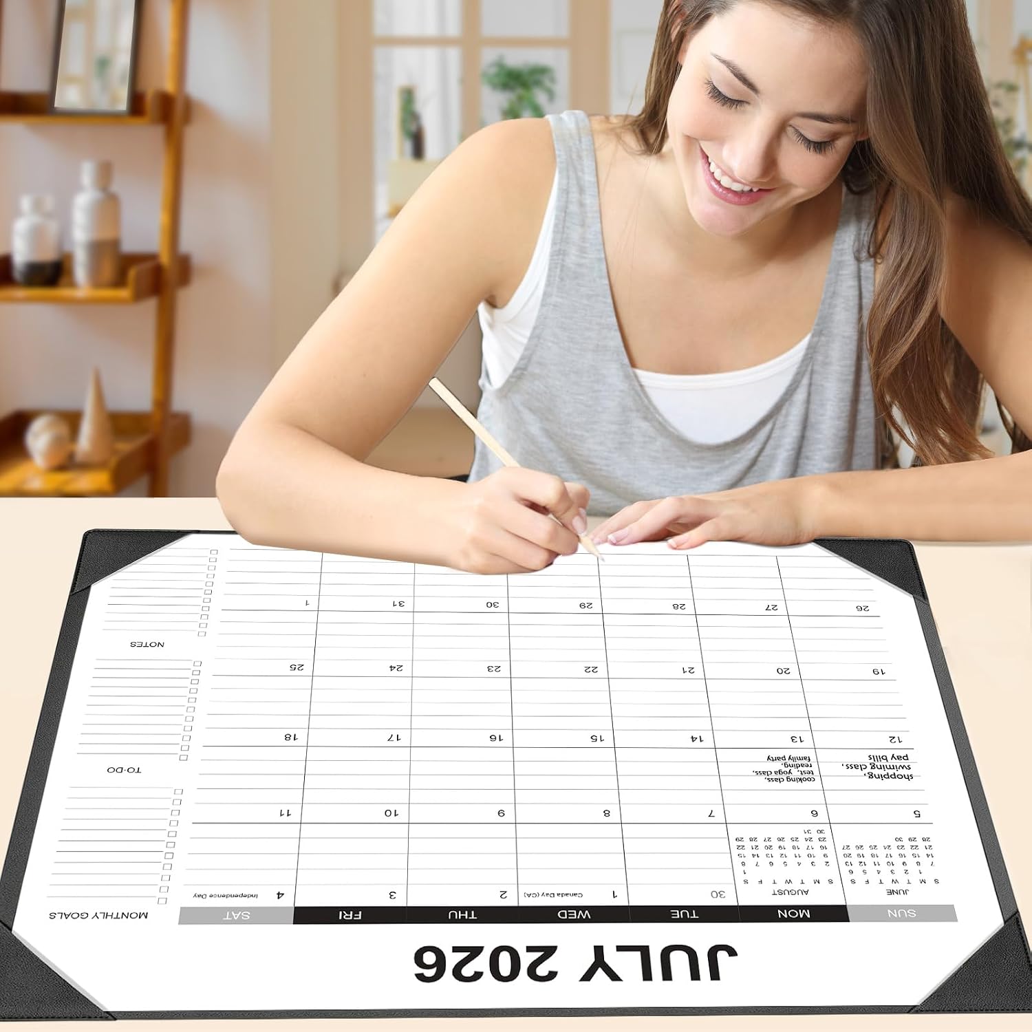 Desk Calendar 2026-2027 with Desk Mat – 22" x 17" Large Desk Pad Calendar Runs from July 2026 to December 2027, Office Supplies Desktop Monthly Calendar for Home & Office