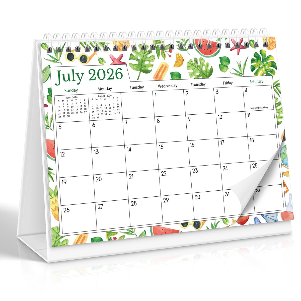 SKYDUE Small Desk Calendar 2026-2027, Jul. 2026 to Dec. 2027, 18 Months Small Desk Calendar with Planner Stickers, 8.5" x 7" Desktop Calendar Planner, Kraft