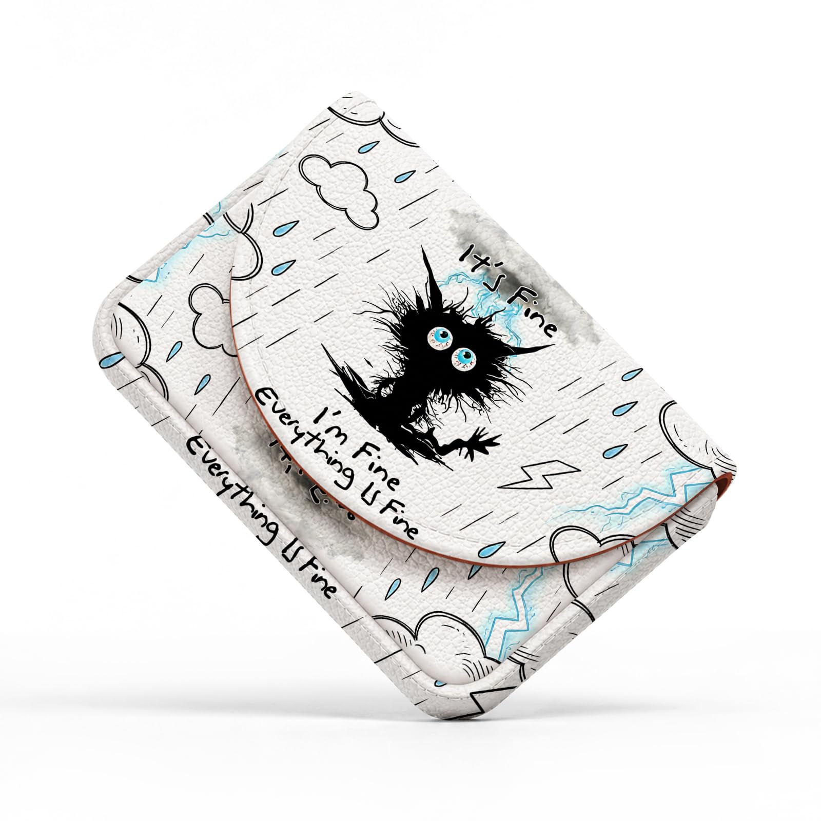 Business Card Holder，PU Leather Business Card Case Wallet White