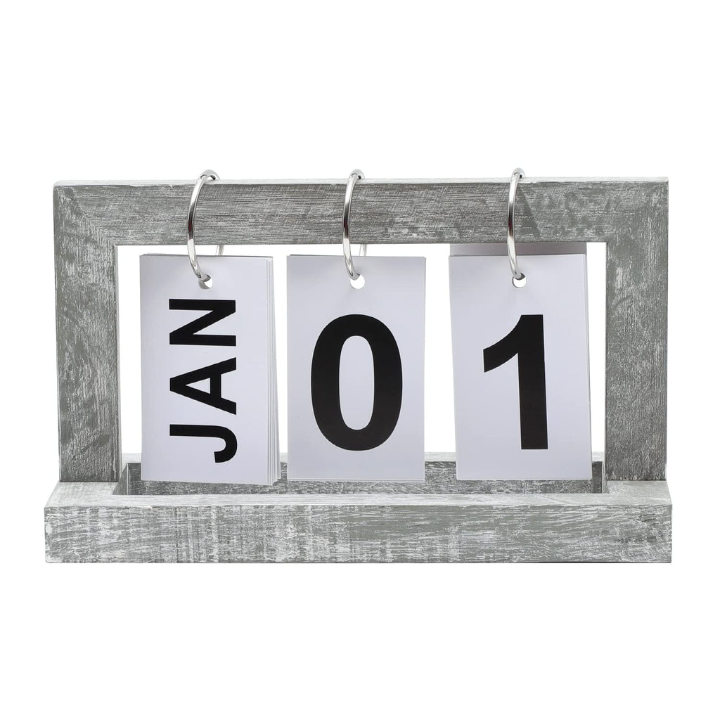 Desk Flip Calendar, Perpetual Desktop Calendar, Cute Small Flip Calendar with Memorial Day Recorder, Carbonized Black