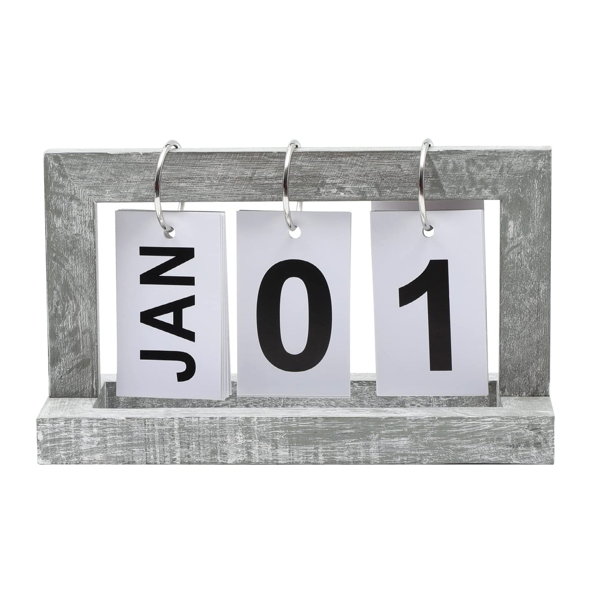 Desk Flip Calendar, Perpetual Desktop Calendar, Cute Small Flip Calendar with Memorial Day Recorder, Carbonized Black