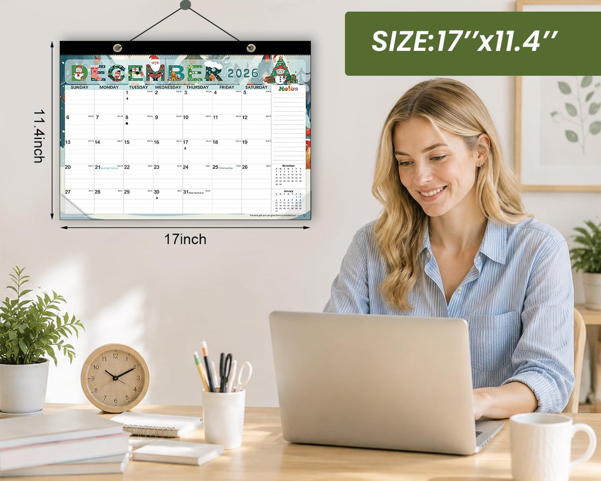 AECCN Desk Calendar 2026-2027, Jul 2026-Dec 2027, 17" x 11.4"