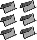 Black Metal Mesh Business Card Holder Desk Business Card Organizer for Desk Office Name Card(Black, 6 Pack)