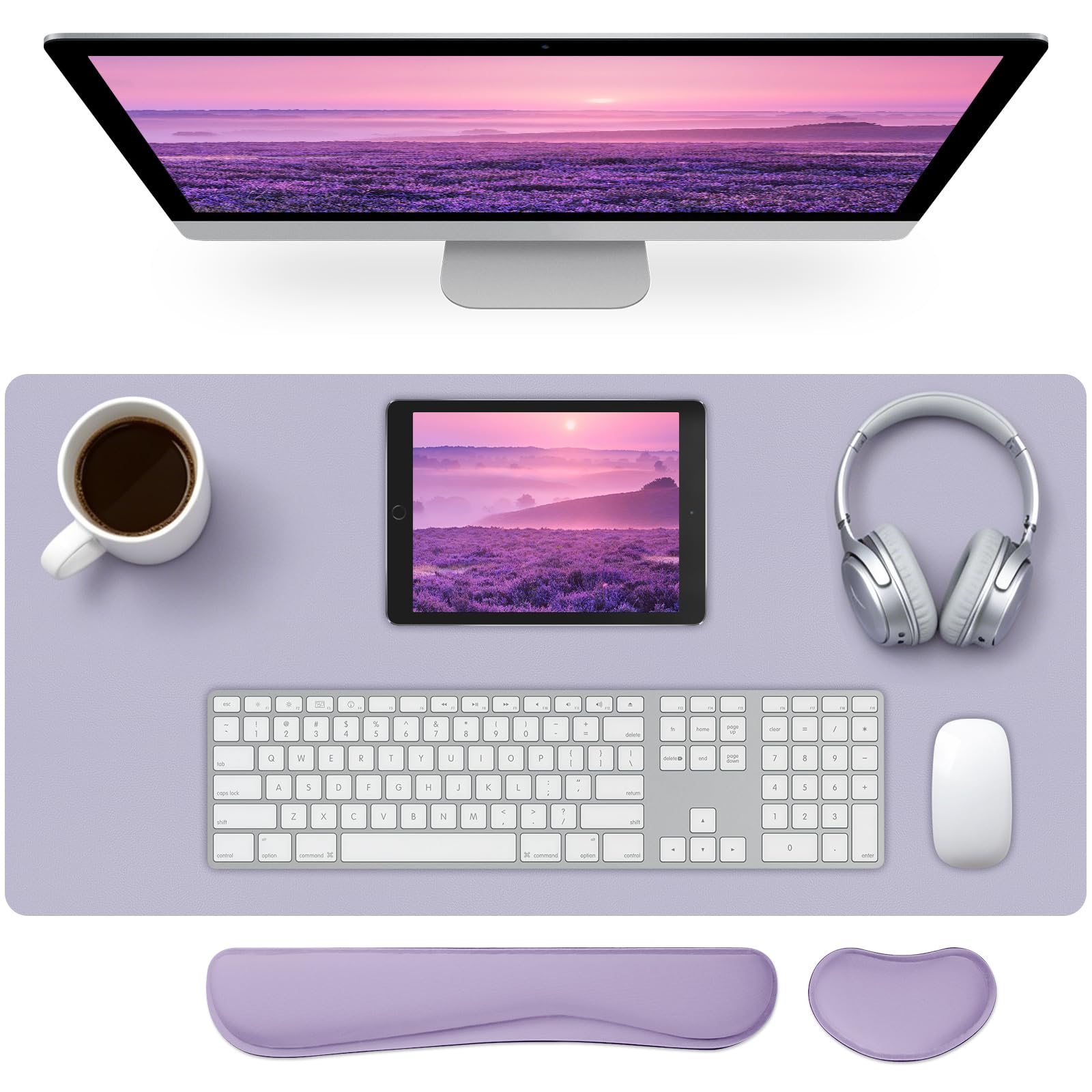 Mouse Pad and Keyboard Wrist Rest, 3-in-1 Keyboard and Mouse Pad