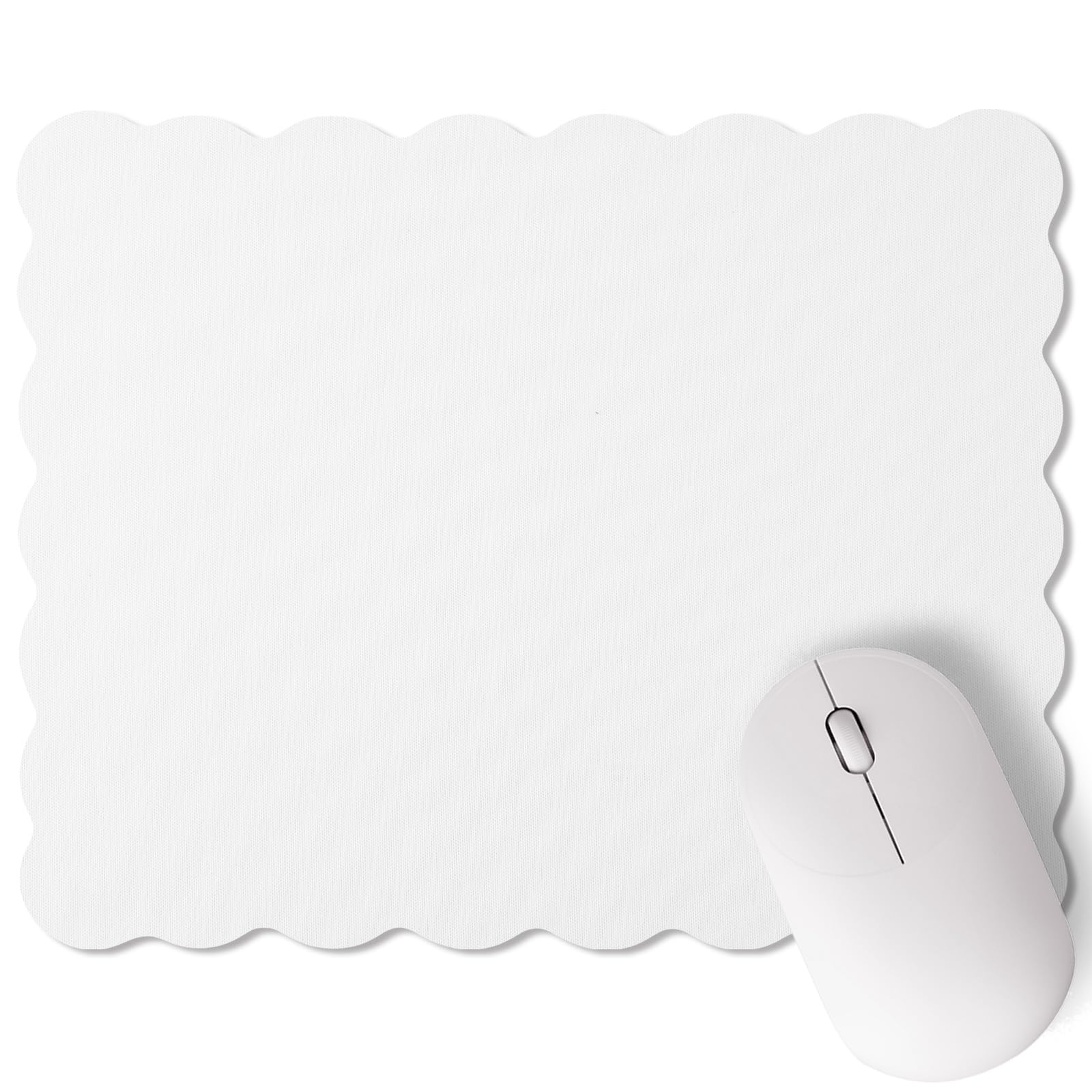 Kingdder Cute Scalloped Mouse Pad Non-Slip Mousepad 9.8x7.9in,Pink