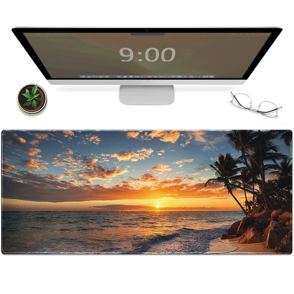Galdas Mouse Pad For Gaming,Forest Background Pattern XXL XL Large Mouse Mat Long Extended MousePad Desk Mat Non-Slip Rubber Mice Pads Stitched Edges Thin (31.5 x 11.8 x 0.12 Inches) Tree