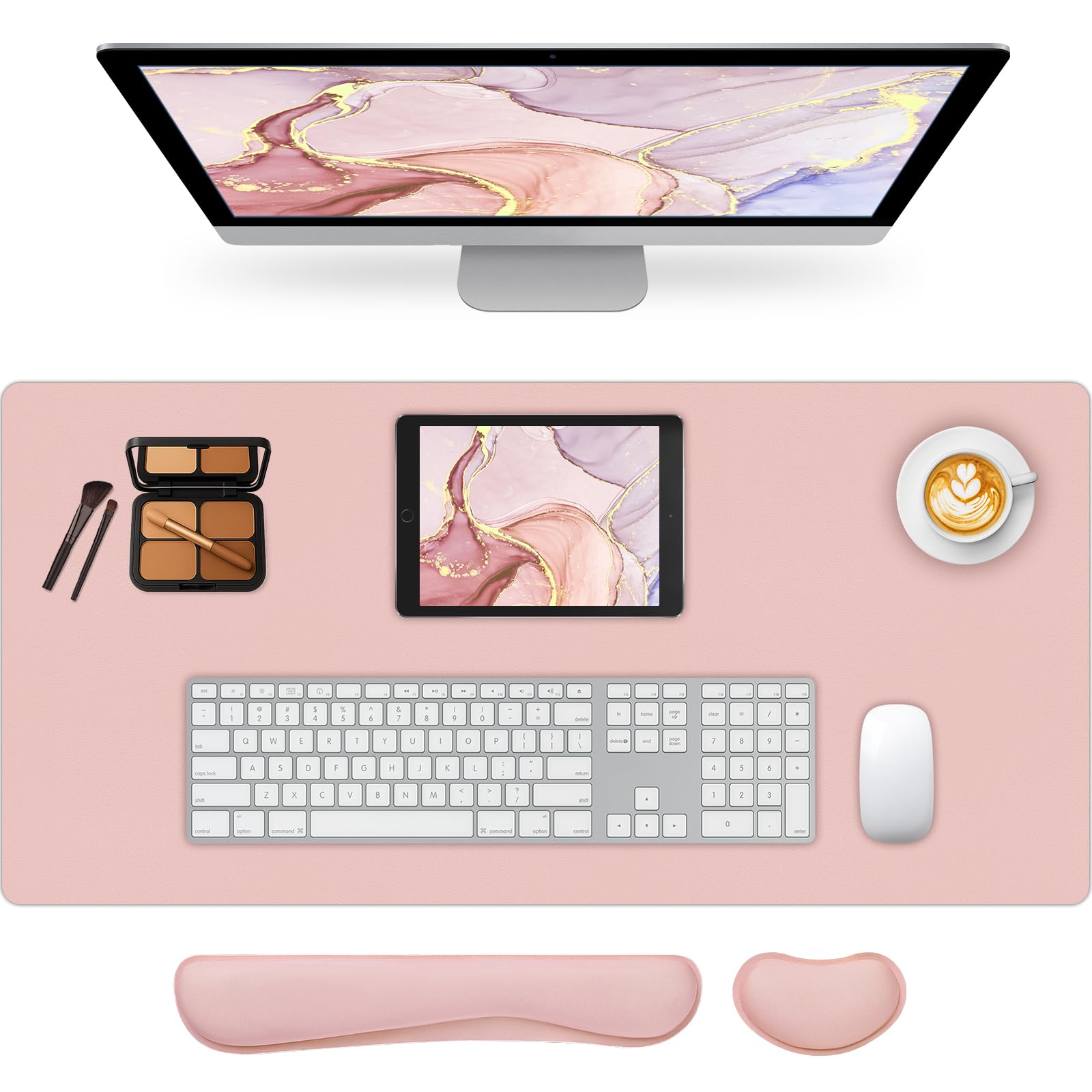Mouse Pad and Keyboard Wrist Rest, 3-in-1 Keyboard and Mouse Pad