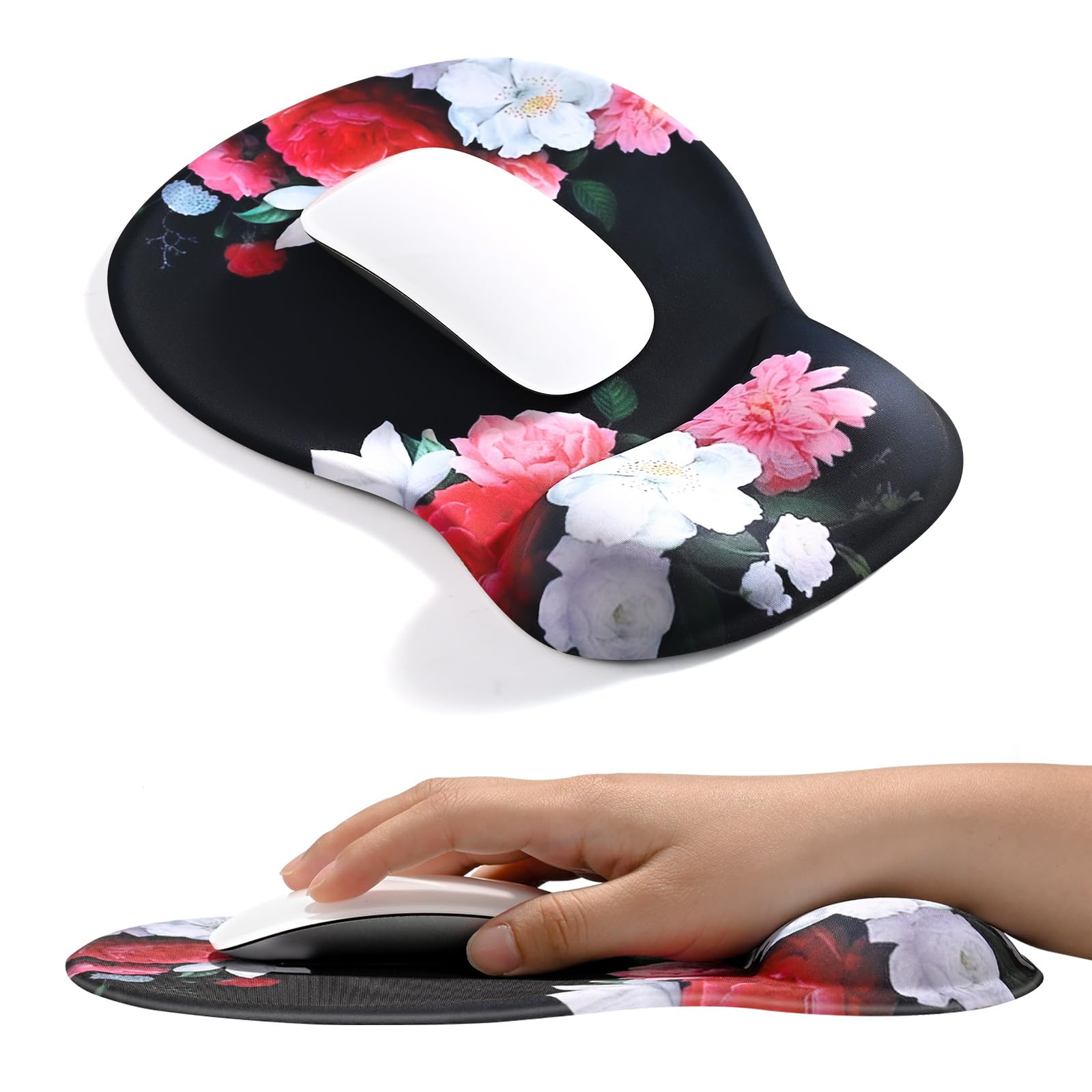EooCoo Mouse Pad with Gel Wrist Rest, Ergonomic Mousepad Wrist Alignment