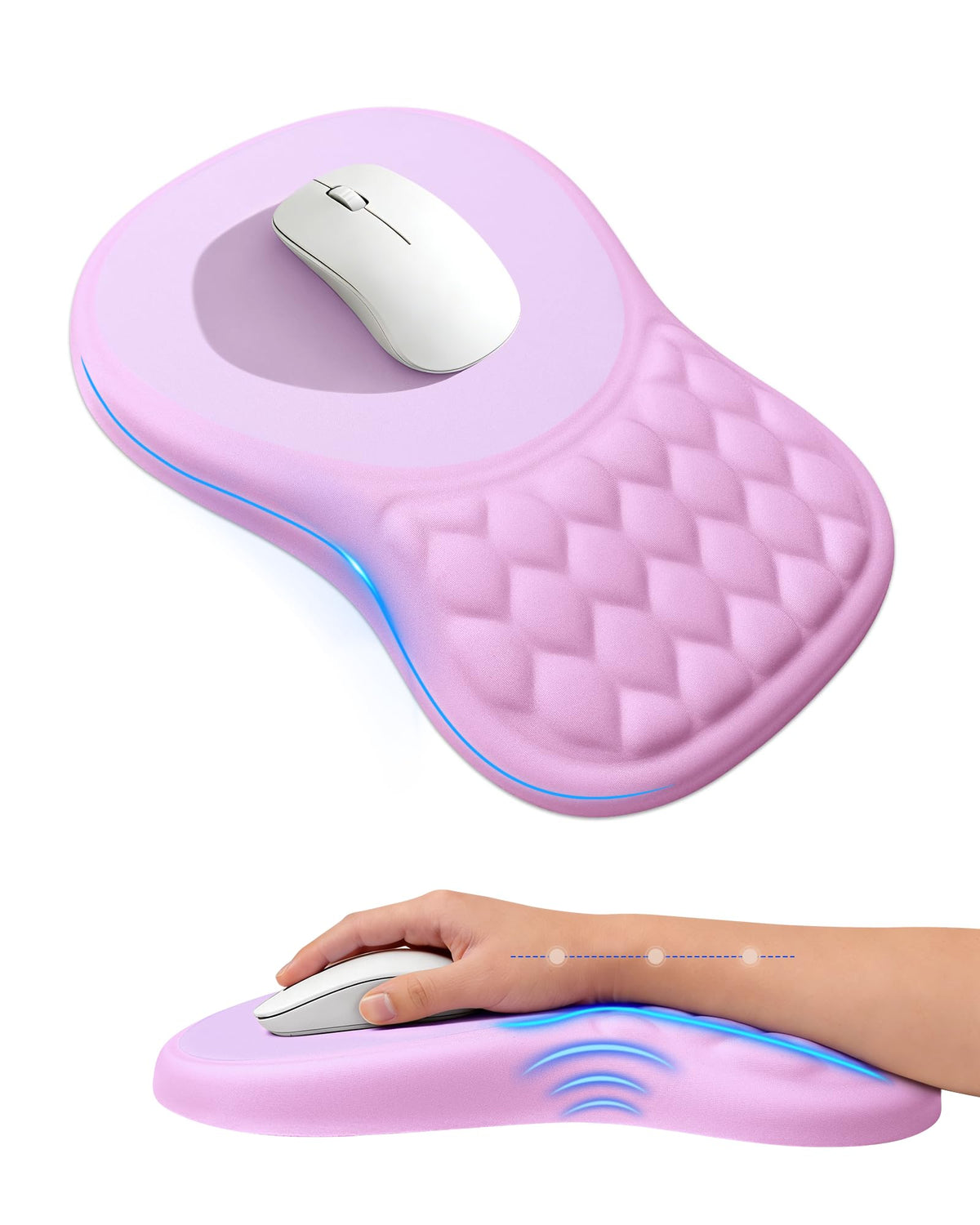 Ergonomic Mouse Pad with Sloped Memory Foam Wrist Rest (Black)