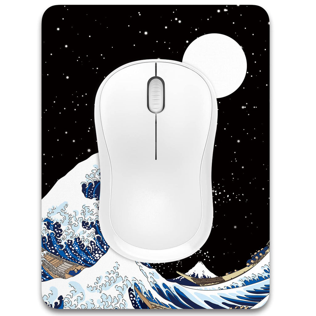 Dapesuom Small Mouse Pad, 6 x 8 Inch Thick Rubber Premium-Textured Non-Slip Portable & Washable Mini Mouse Mat for Women Men Wireless Laptops Keyboard Tray Gaming Work Computer Office Travel, Black
