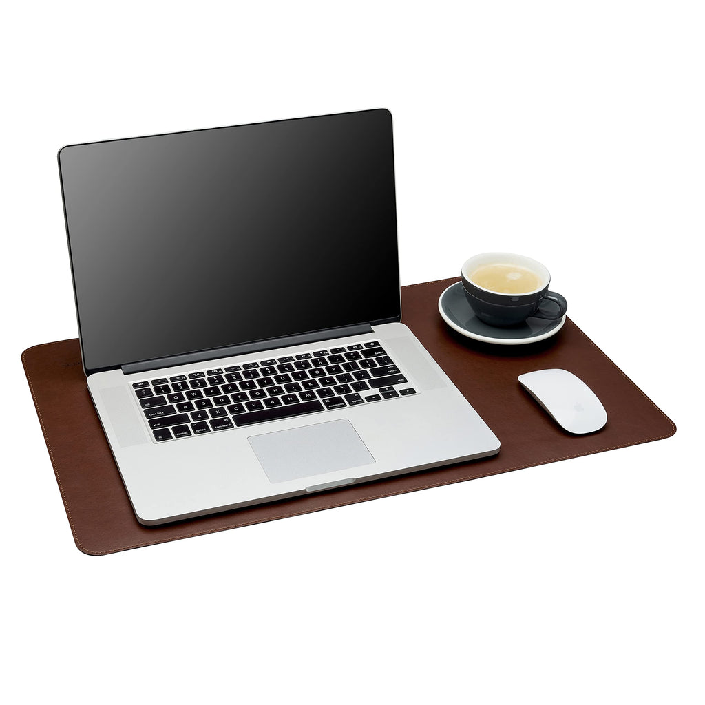 Gallaway Leather Desk Mat, Office Writing Desk Pad, Large 36" x 17" Dark Brown, for Top of Desks, Gift Ready Elegant Computer Desk Cover Protector PU Leather