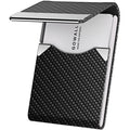 Black Carbon Business Card Holder with Magnetic Closure, Slim Metal PU Business Card Case for Men Women, 3.7 x 2.3 inches RFID Blocking Credit Cards Holder for Pocket or Bag Storage
