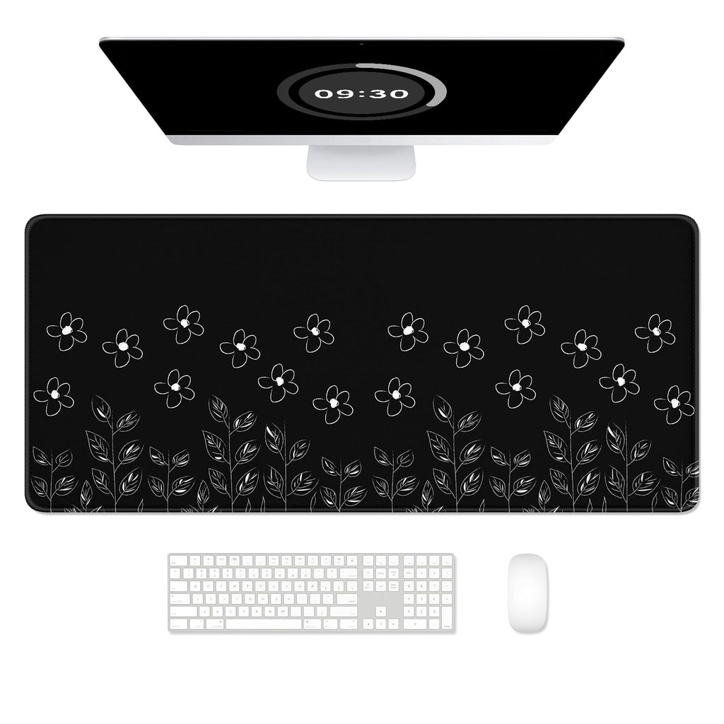 Auhoahsil Desk Mat, Ultra Large Mouse Pad, XXL Gaming Mousepad, Green Tropical Leaves Deskpad, Big Extended Full Size Mouse Pad, Desktop Desk Matt for Keyboard, Laptop & Computer, 35.5 x 15.7 in