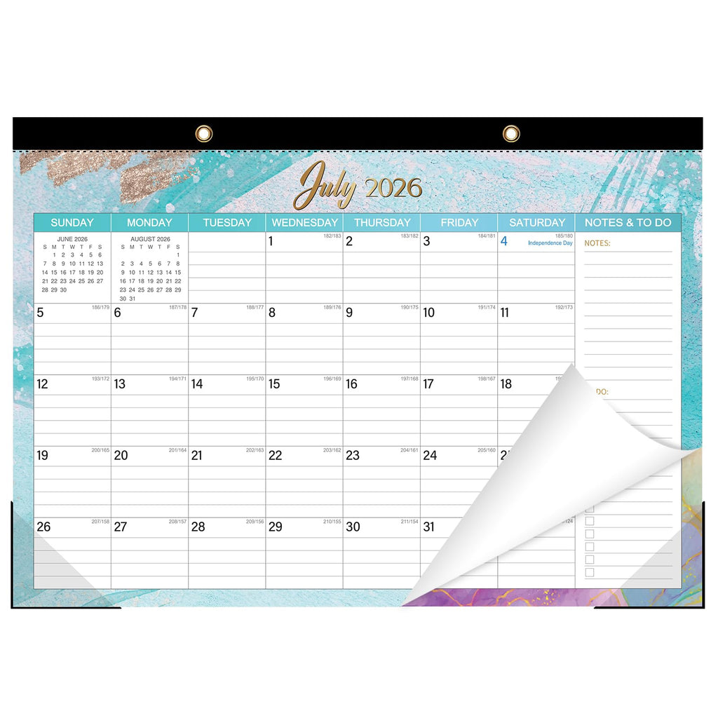 ZTX Desk Calendar 2026-2027 18 Month Big Planner Colorful