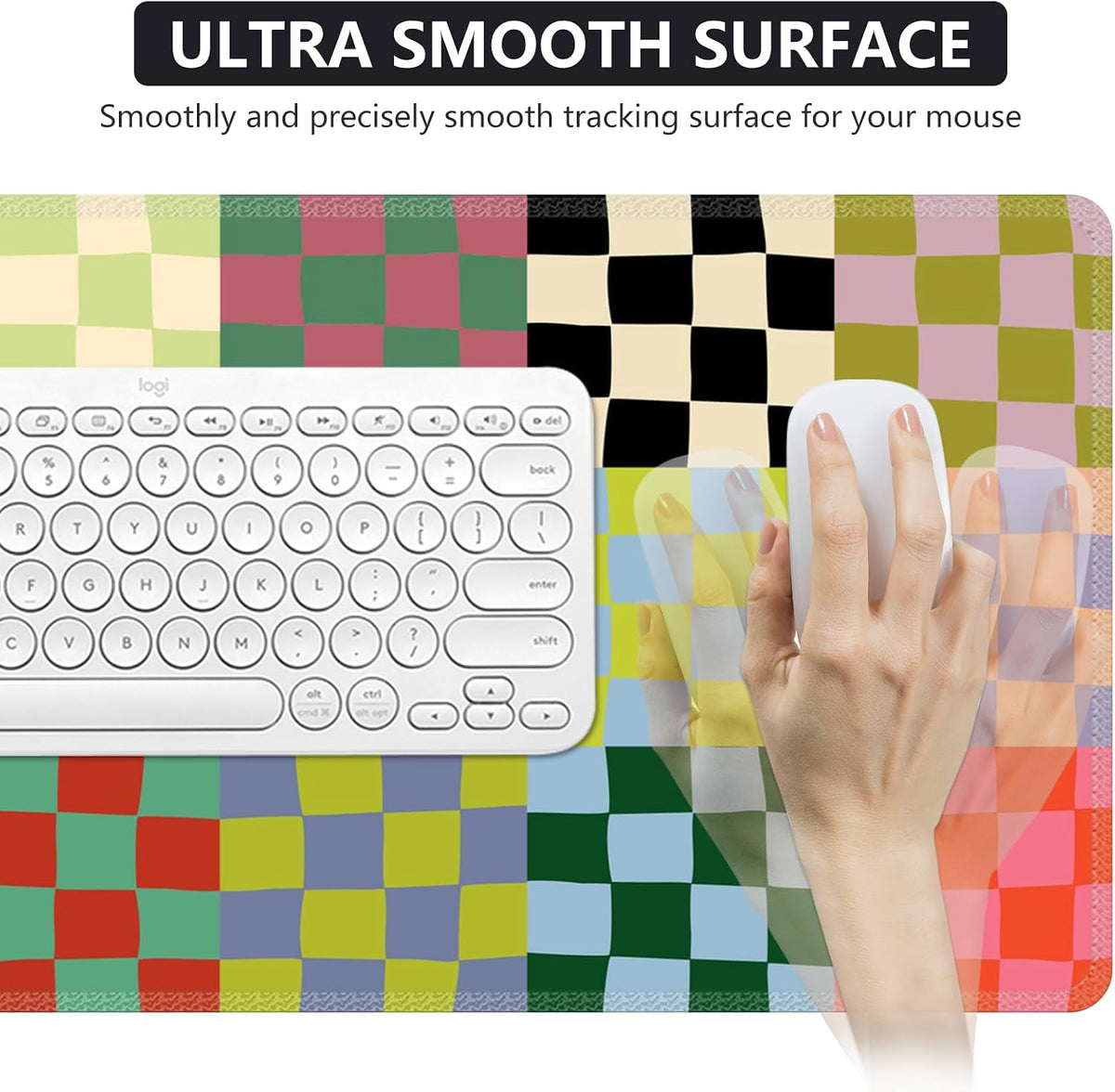 iCasso Desk Mat,Cute Desk Cover for Women,35.4x15.7in,Checkered