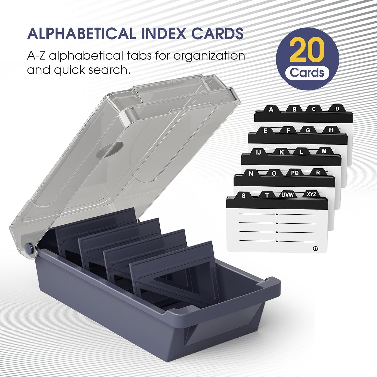 MaxGear Business Card Holder Desk, Large Plastic Business Card Box with Lid