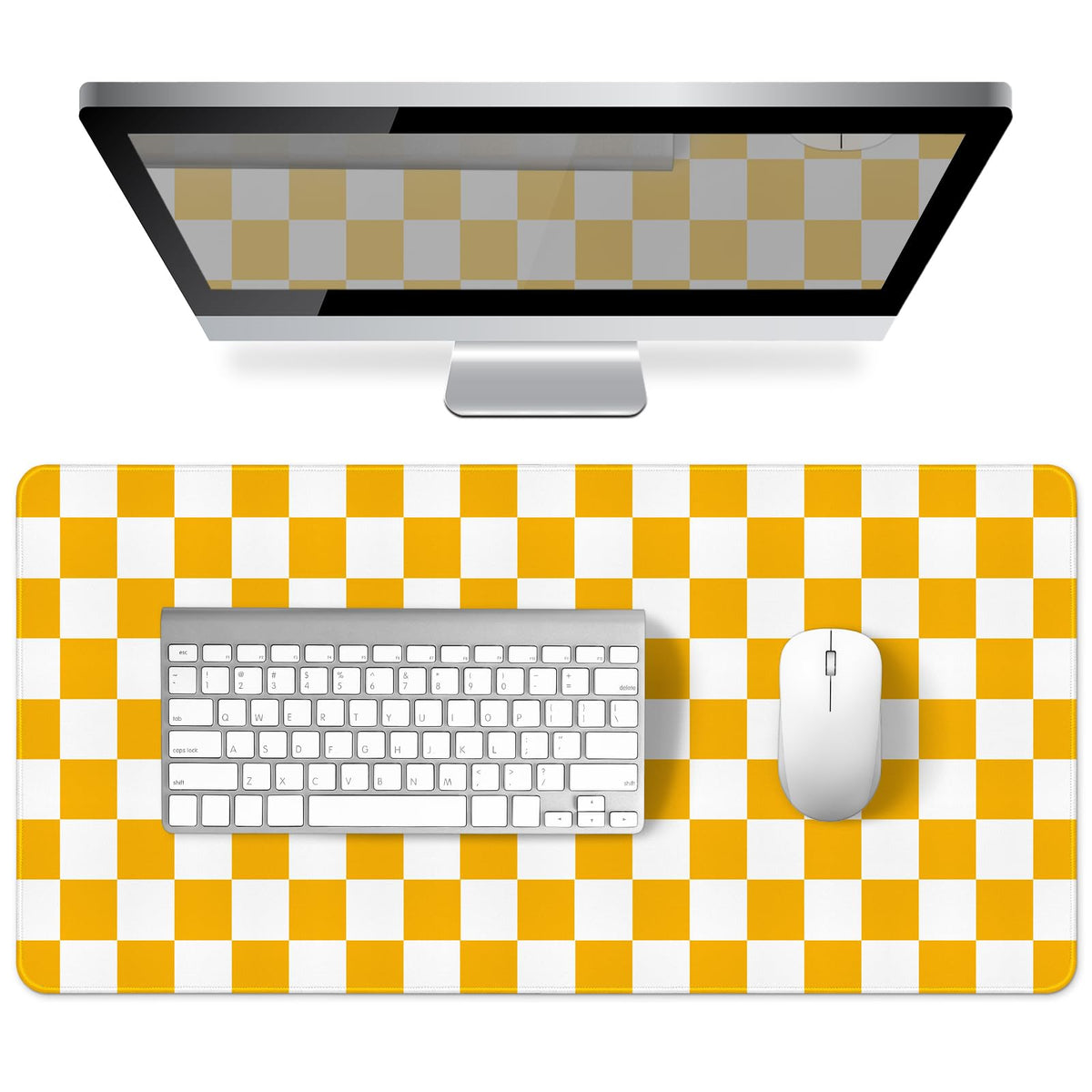 Green Striped Desk Mat Large Mouse Pad Cute Desk Pad Keyboard Computer Mat