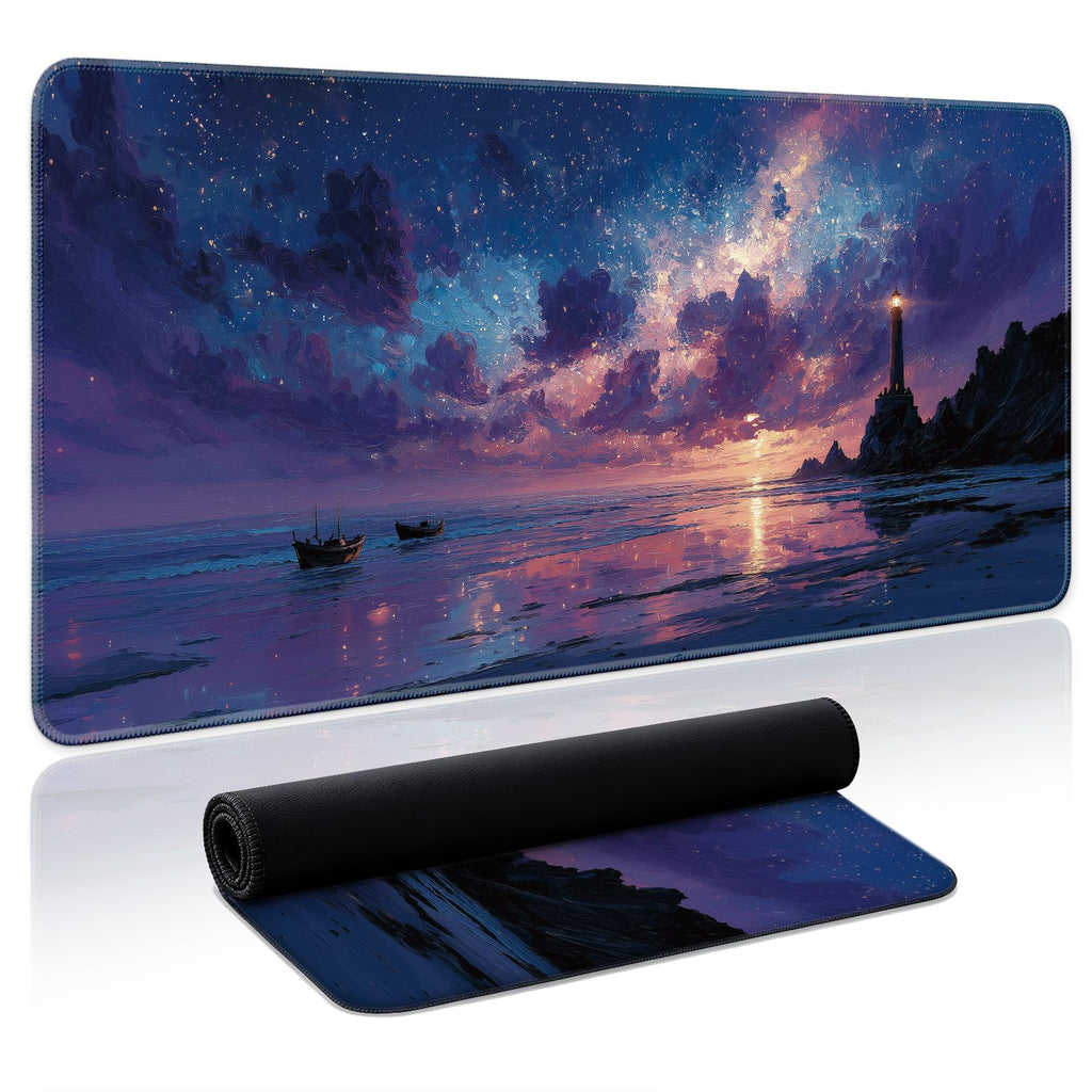 Aesthetic Desk Mat, Cute Enchanted Garden Desk Pad Protector for Work & Decor, 31.5" x 11.8", Pretty Non-Slip Extended Mouse Pad for Office or Home