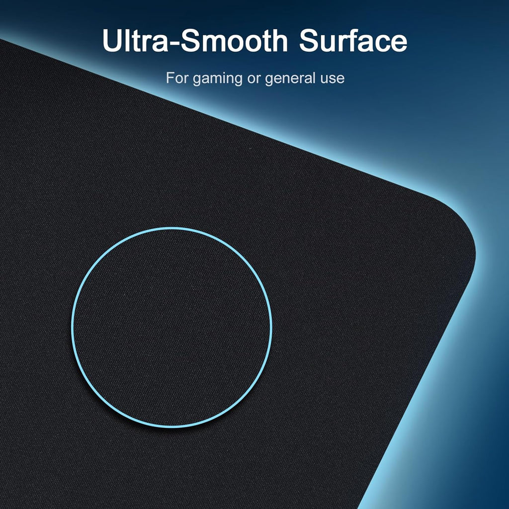 Senetem 4-Pack Mouse Pad, Smooth Gaming Mousepad, Non-Slip Black