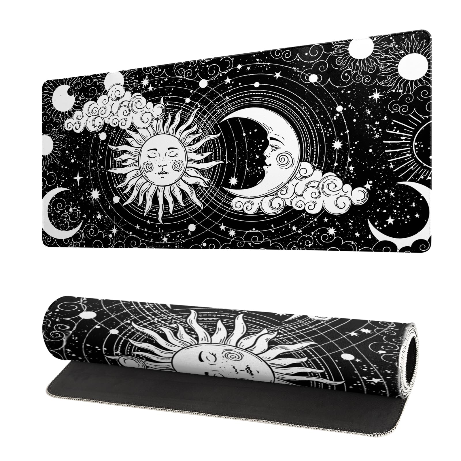 Topographic Contour Extended Big Mouse Pad Large,Gaming Mouse Pad Desk Pad,27.6x11.8 Inch Long Computer Keyboard Mouse Mat Mousepad with 3mm Non-Slip Base and Stitched Edge for Gaming and Office