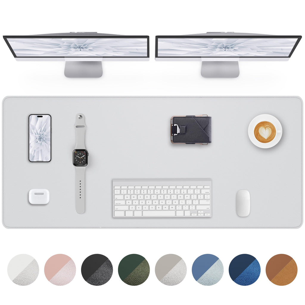 AFIING Large Desk Mat 55" x 24" - PU Leather Desk Pad Protector, Waterproof Non-Slip Extended Mouse Pad for Office Desk, Keyboard, Laptop and Home Workspace (Black)