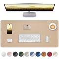 AFIING Large Desk Mat 55" x 24" - PU Leather Desk Pad Protector, Waterproof Non-Slip Extended Mouse Pad for Office Desk, Keyboard, Laptop and Home Workspace (Black)