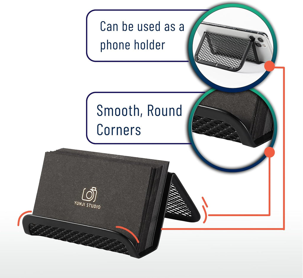 Mr. Pen- Metal Mesh Business Card Holders, 3 Pack, Black