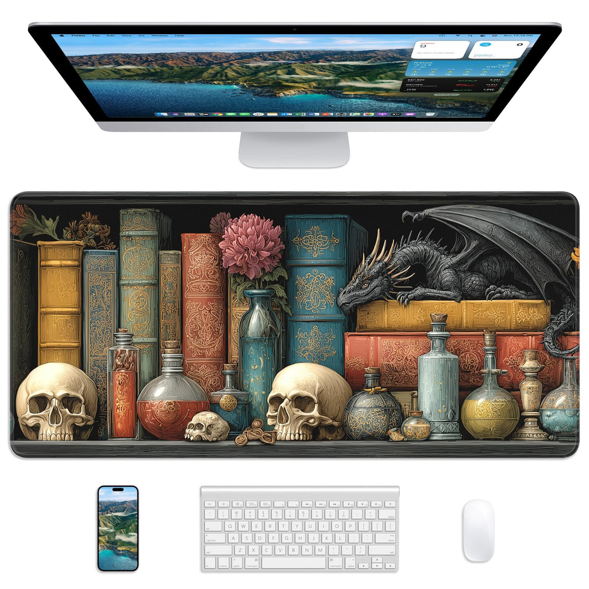 Mouse Pad 31.5x11.8in Large Desk Mat Non-Slip for Office
