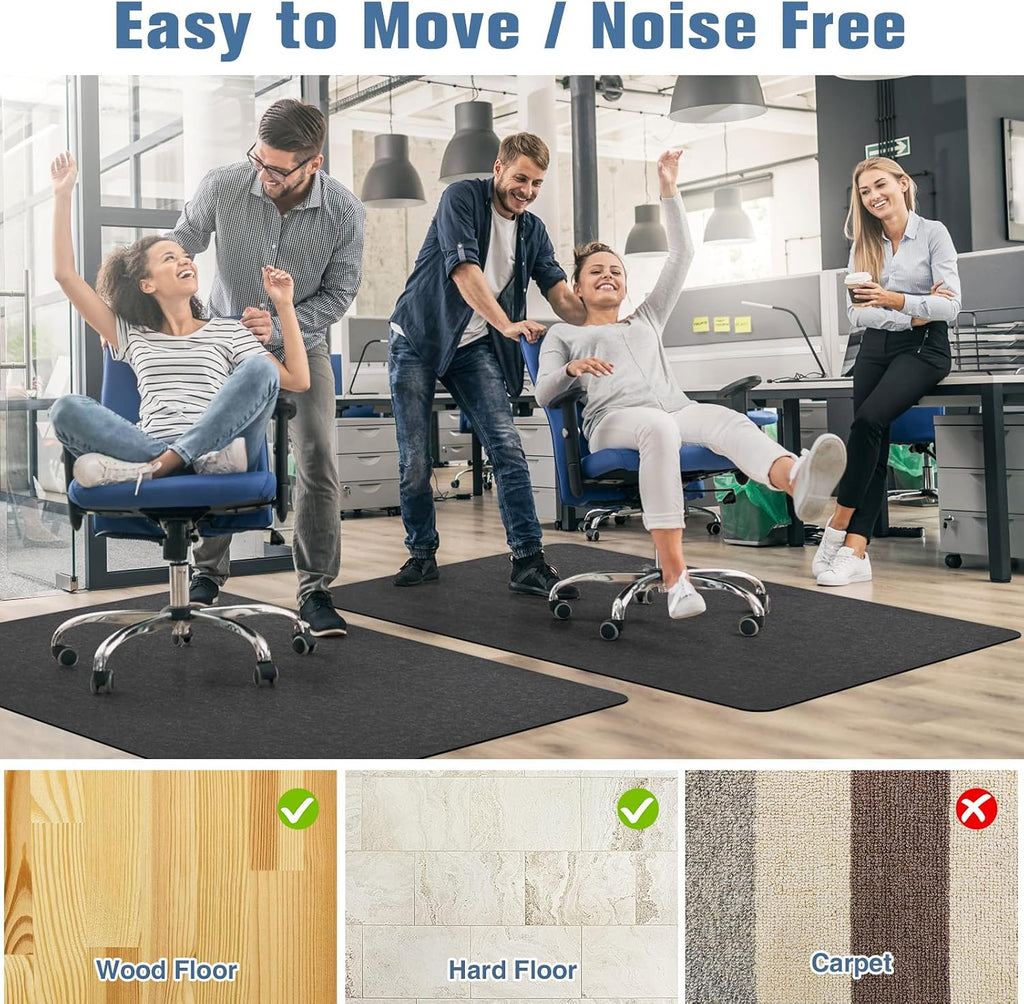 Placoot Office Chair Mat for Hardwood Floor, 55"x35" Computer Chair Rug, Under Desk Mat, Large Anti-Slip Floor Protector for Home Office