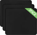 3 Pack Mouse Pad, Stitched Edges and Non-Slip Rubber Base, Black