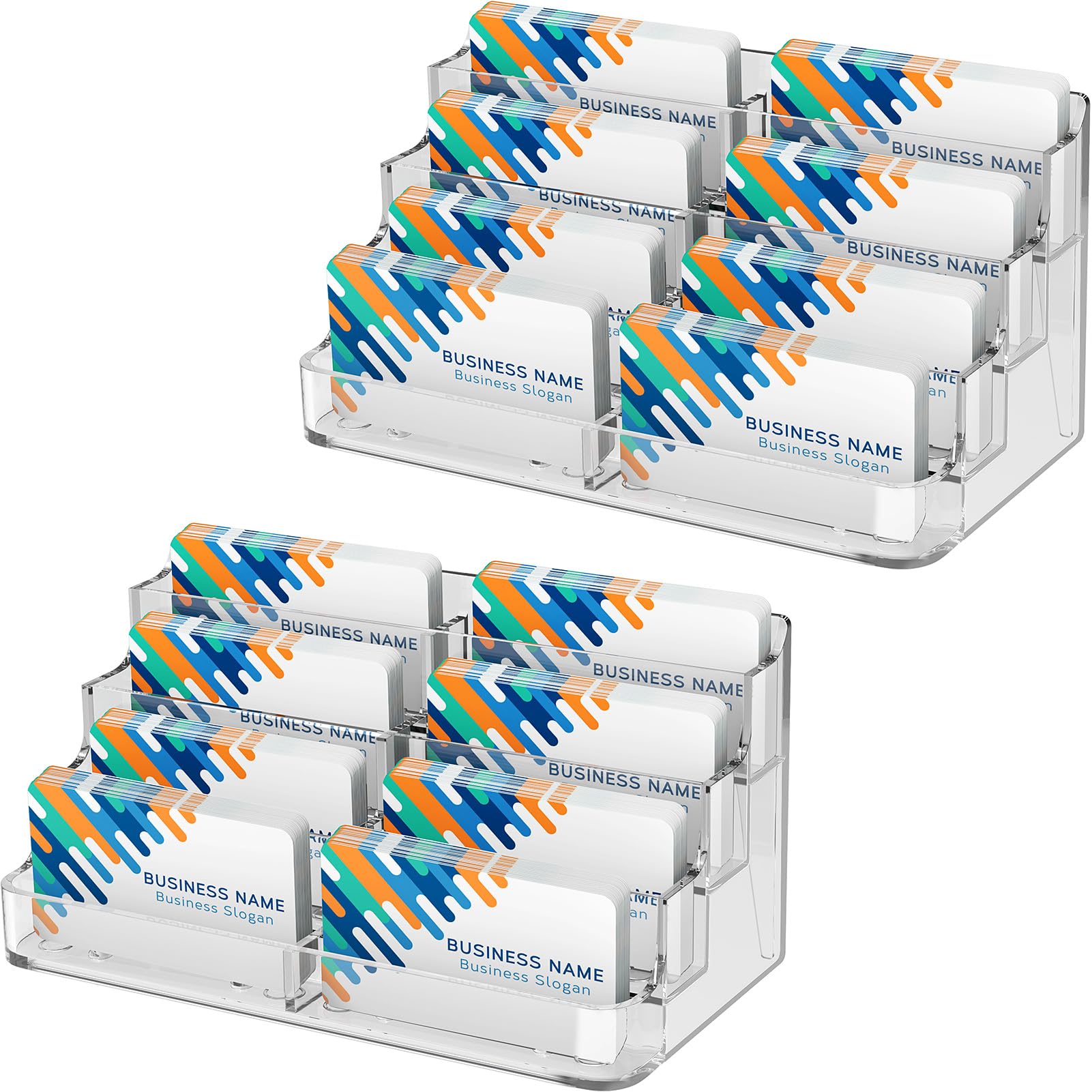 MaxGear Acrylic Business Card Holder, Desktop Card Display Stand, 8 Pockets