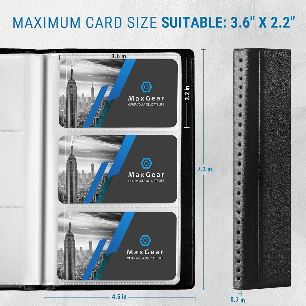MaxGear Business Card Organizer Book, Holds 240 Cards, Black